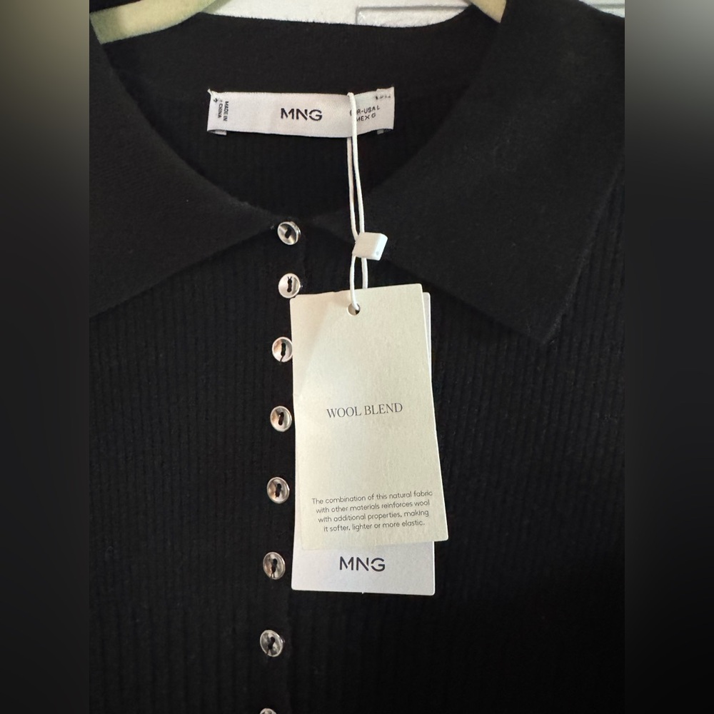 Mango Black Wool Blend Sweater